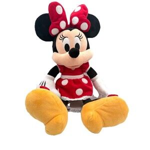 Disney Store Classic‎ Minnie Mouse Plush Stuffed Animal Doll Toy Red White 19”